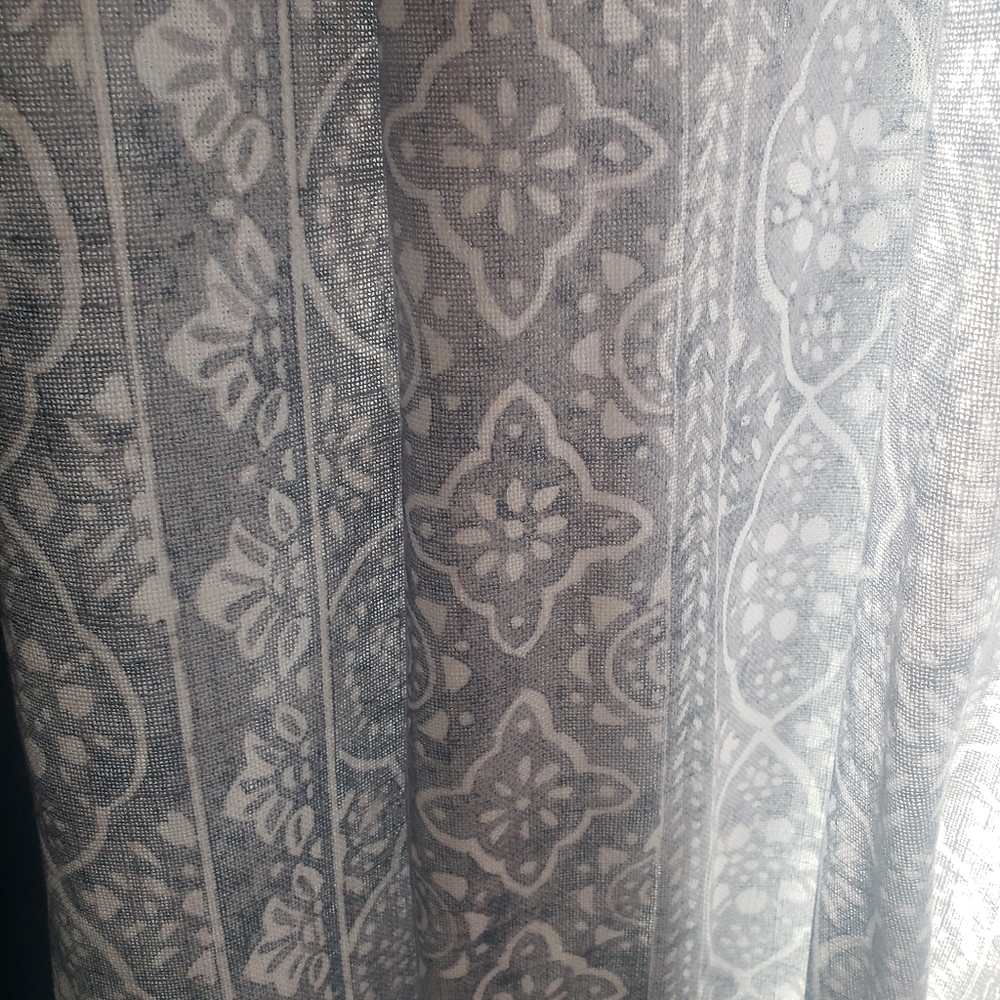 Gray and White Patterned Curtain Panels - 4
